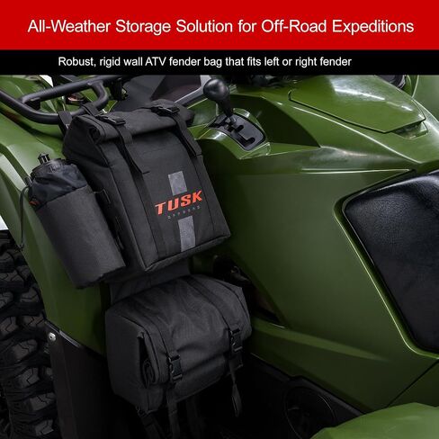 TUSK Trail Runner ATV Fender Bag Black Zipperless Quick Access Detachable 10-Liter Cargo Bags in Saudi Arabia