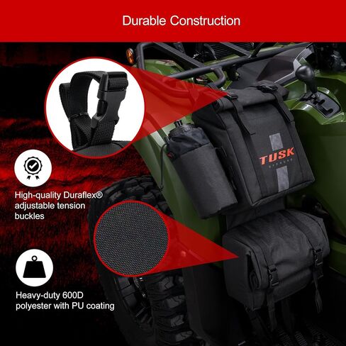 TUSK Trail Runner ATV Fender Bag Black Zipperless Quick Access Detachable 10-Liter Cargo Bags in Saudi Arabia