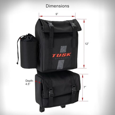 TUSK Trail Runner ATV Fender Bag Black Zipperless Quick Access Detachable 10-Liter Cargo Bags in Saudi Arabia