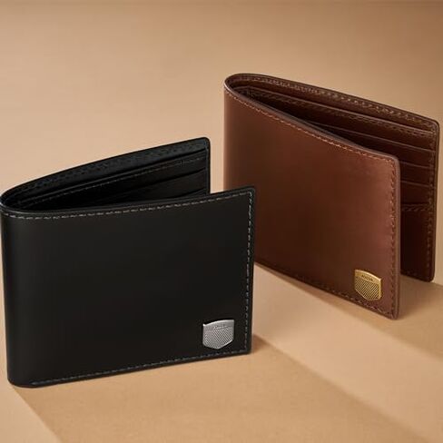Fossil Men's Hayes Bifold with Flip ID, Black in Saudi Arabia