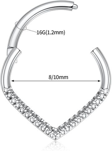 Gagabody Septum Ring 16 Gauge Orrings Teardrop Daith Jewelry Surgical Steel Rings Nose Nose Cartlidge arring Hoop Helix Tragus Rook Jewelry in Kuwait