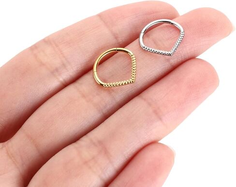 Gagabody Septum Ring 16 Gauge Orrings Teardrop Daith Jewelry Surgical Steel Rings Nose Nose Cartlidge arring Hoop Helix Tragus Rook Jewelry in Kuwait