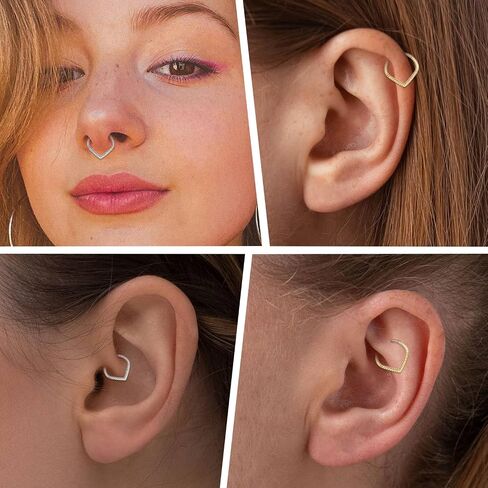 Gagabody Septum Ring 16 Gauge Orrings Teardrop Daith Jewelry Surgical Steel Rings Nose Nose Cartlidge arring Hoop Helix Tragus Rook Jewelry in Kuwait