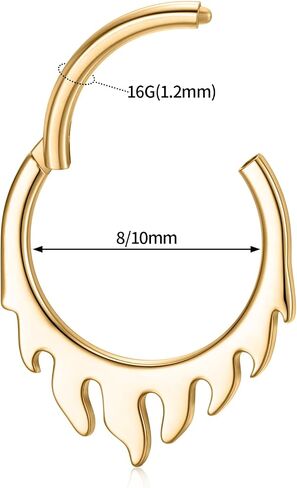 Gagabody Septum Ring 16 Gauge Orrings Teardrop Daith Jewelry Surgical Steel Rings Nose Nose Cartlidge arring Hoop Helix Tragus Rook Jewelry in Kuwait
