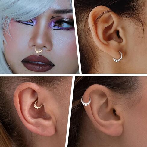 Gagabody Septum Ring 16 Gauge Orrings Teardrop Daith Jewelry Surgical Steel Rings Nose Nose Cartlidge arring Hoop Helix Tragus Rook Jewelry in Kuwait