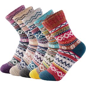 Wool Socks 5 Pairs Thickened Socks Gifts For Women Winter Christmas Gifts Socks Warm Socks Cozy Socks in Saudi Arabia