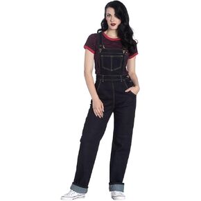 Hell Bunny Elly May Denim Jeans Landgirl 40s 50s Retro Rockabilly Dungarees
