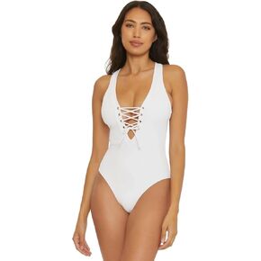 Becca by Rebecca Virtue womens Modern Edge Plunge One Piece Swimsuit, Bathing Suits for Women One Piece Swimsuit