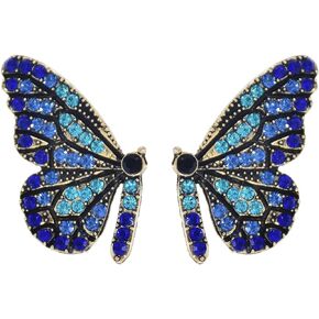 Butterfly Earrings for Women Rhinestone Butterfly Wing Earrings Dainty Crystal Insect Earrings for Women Girls Party Jewelry Gift