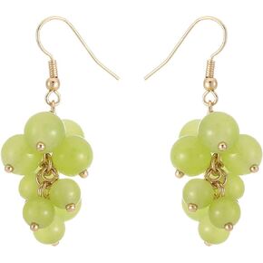 TIANHONGYAN Unique Cute Creative Fruits Dangle Drop Earrings Sparkly Crystal Grape Earring With for Women Girls Statement Jewelry Gifts
