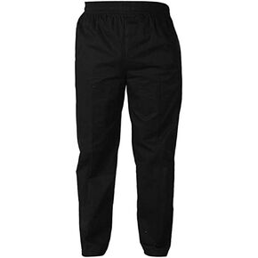 Chef Pants Men Elastic Waist Baggy Kitchen Pants Uniforms for Restaurant Hotel Black