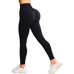 MathCat Scrunch Butt Lifting Leggings، سراويل ضيقة بدون خياطة مع خصر مرتفع، سراويل ضيقة سوداء للتحكم في البطن للنساء in Kuwait