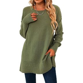 CUPSHE Womens Long Sleeve Oversized Pullover Sweater Solid Fall Winter Round Neck Casual Knit
