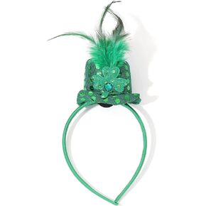 CLOACE عيد القديس باتريك عقال شامروك أفضل قبعة عصابات الرأس الأخضر الترتر البرسيم أغطية الرأس إكسسوارات الشعر للكبار والأطفال in Kuwait