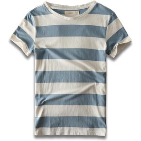 Mens Stripes T-Shirts Casual Slim Fit Tshirts Striped Tees Top