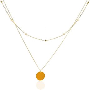 18K Gold Necklaces for Women Trendy, Dainty Cubic Zircon Pendant Choker Necklace Fashion Gold Plated Layered Chain Necklaces Jewelry for All Ages