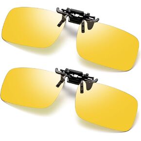 Polarized Flip Up Clip-on Sunglasses Anti-Glare UV 400 Lens Fishing Driving Sunglasses Over Prescription Glasses
