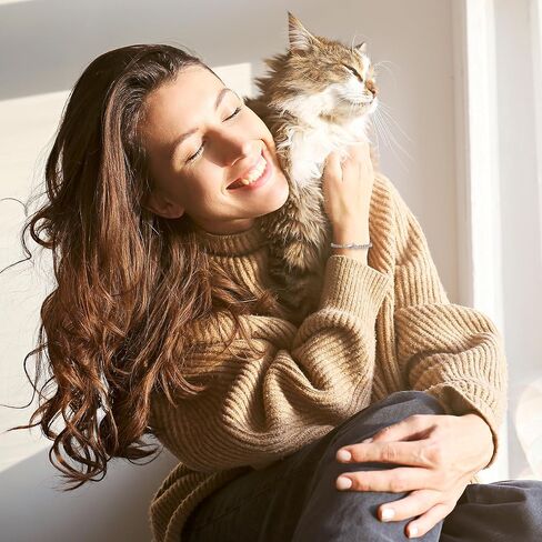 ASKRAIN Cat Mom Gifts Cat-Playing Ball Charm سوار سلسلة مطلي بالفضة بطول 7 بوصة + 2 بوصة in Kuwait