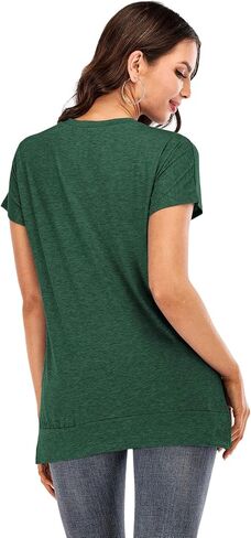 Women's Long Sleeve Pullover Crew Neck Color Block Side Split Loose Casual Tunic Tops in Saudi Arabia