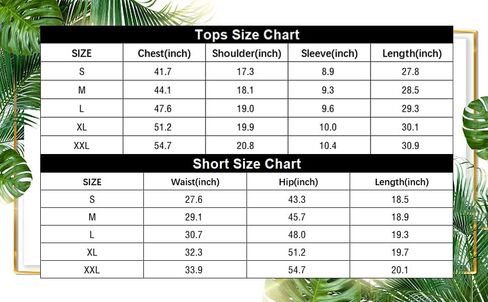 WZIKAI الرجال قميص هاواي صيفي وقصيرة 2 قطعة عطلة الاستوائية وتتسابق مجموعات زر عادية أسفل قمصان الشاطئ الدعاوى in Kuwait