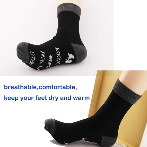 PXTIDY 2 Pairs Daddy Socks Gift for New Dads Hello My NEW Name Is Daddy Pregnancy Announcement Gift Socks for Dad To Be in Saudi Arabia