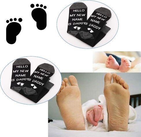 PXTIDY 2 Pairs Daddy Socks Gift for New Dads Hello My NEW Name Is Daddy Pregnancy Announcement Gift Socks for Dad To Be in Saudi Arabia