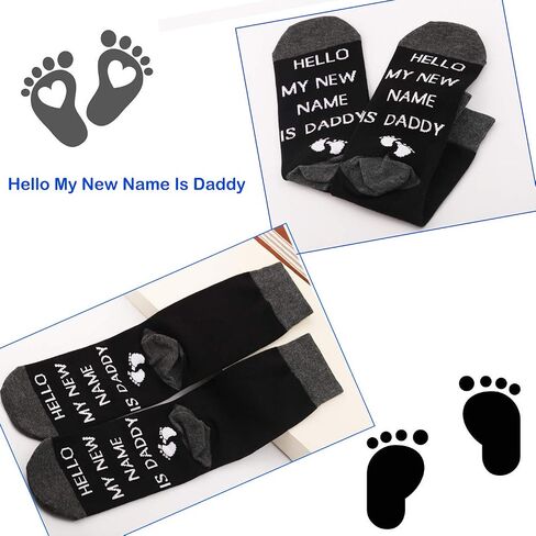 PXTIDY 2 Pairs Daddy Socks Gift for New Dads Hello My NEW Name Is Daddy Pregnancy Announcement Gift Socks for Dad To Be in Saudi Arabia