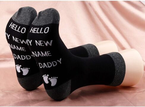 PXTIDY 2 Pairs Daddy Socks Gift for New Dads Hello My NEW Name Is Daddy Pregnancy Announcement Gift Socks for Dad To Be in Saudi Arabia