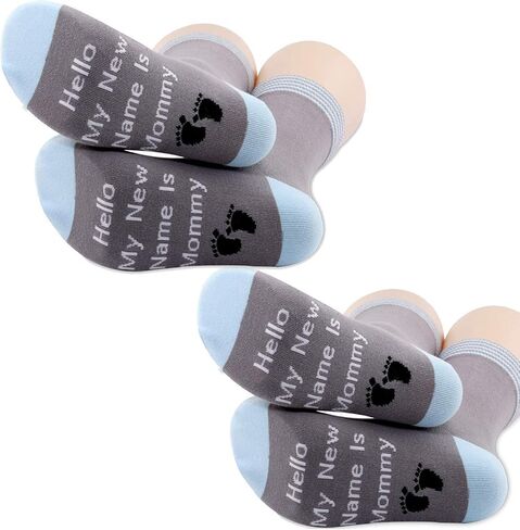 PXTIDY 2 Pairs Daddy Socks Gift for New Dads Hello My NEW Name Is Daddy Pregnancy Announcement Gift Socks for Dad To Be in Saudi Arabia