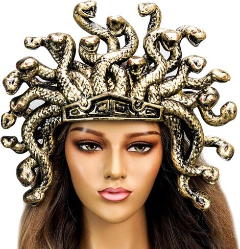 بييوند ماسكرايد بي شريط راس تنكري من ميدوسا، غطاء راس وقبعة تاج للهالوين، اكسسوارات ميدوسا التنكرية in Kuwait