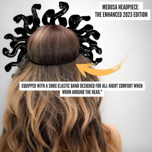 بييوند ماسكرايد بي شريط راس تنكري من ميدوسا، غطاء راس وقبعة تاج للهالوين، اكسسوارات ميدوسا التنكرية in Kuwait