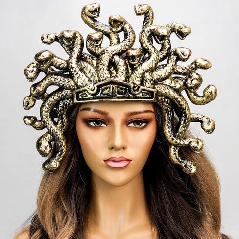 بييوند ماسكرايد بي شريط راس تنكري من ميدوسا، غطاء راس وقبعة تاج للهالوين، اكسسوارات ميدوسا التنكرية in Kuwait