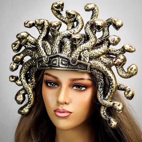 بييوند ماسكرايد بي شريط راس تنكري من ميدوسا، غطاء راس وقبعة تاج للهالوين، اكسسوارات ميدوسا التنكرية in Kuwait