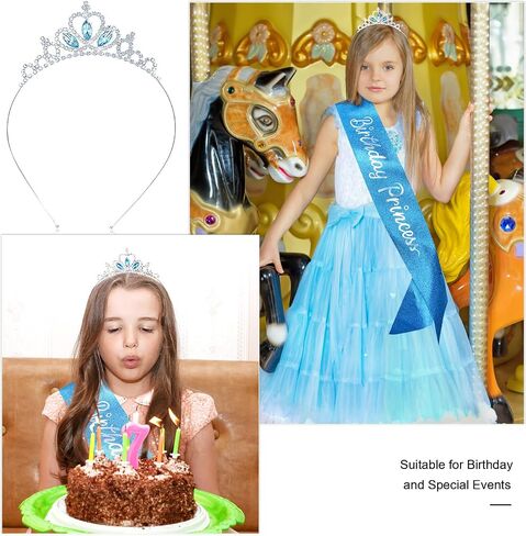 KICOSY Girls Tiara Crystal Princess Crown Princess Tiara Crowns Crystal Headband in Saudi Arabia