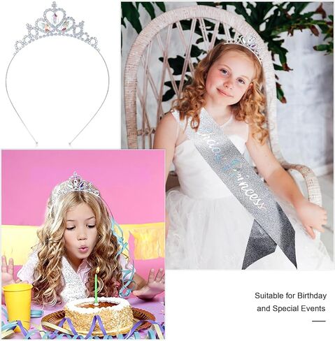 KICOSY Girls Tiara Crystal Princess Crown Princess Tiara Crowns كريستال عقال in Kuwait