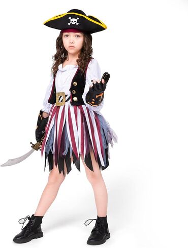 زي Spooktacular Creations Girl Pirate Seven Seas للحفلات ذات الطابع الشخصي، الهالوين in Kuwait