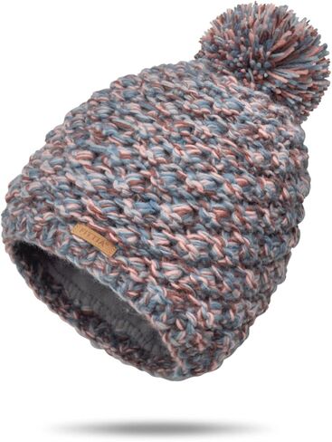 Fittia Winter Knit Beanie Hat for Women&Men, Thick Pom Pom Beanie with Flannel Lining, Snow Ski Skull Cap in Kuwait