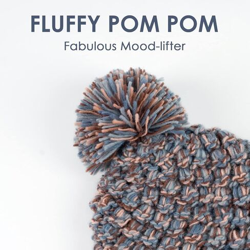 Fittia Winter Knit Beanie Hat for Women&Men, Thick Pom Pom Beanie with Flannel Lining, Snow Ski Skull Cap in Kuwait