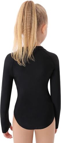 Girls Long Sleeve Rashguard Swimsuit UV Protection One-Piece Swimwear Bathing Suit in Saudi Arabia