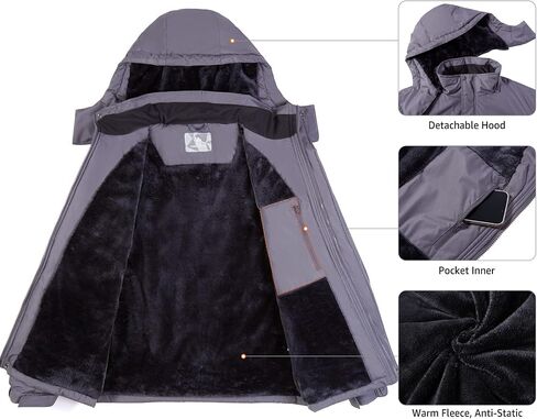 CAMEL CROWN Men's Waterproof Ski Jacket Warm Winter Snow Coat Mountain Windbreaker Hooded Raincoat Snowboarding Jacket in Saudi Arabia