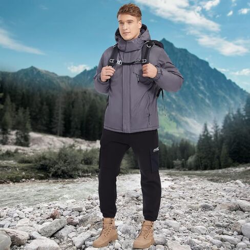 CAMEL CROWN Men's Waterproof Ski Jacket Warm Winter Snow Coat Mountain Windbreaker Hooded Raincoat Snowboarding Jacket in Saudi Arabia