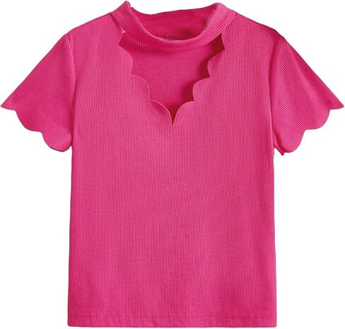 تي شيرت علوي للفتيات من SOLY HUX برقبة ضيقة وأكمام قصيرة وأكمام قصيرة in Saudi Arabia