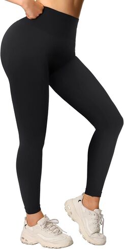 MathCat Scrunch Butt Lifting Leggings، سراويل ضيقة بدون خياطة مع خصر مرتفع، سراويل ضيقة سوداء للتحكم في البطن للنساء in Kuwait