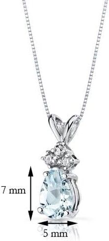 14 Karat White Gold Pear Shape 0.50 Carats Aquamarine Diamond Pendant in Saudi Arabia