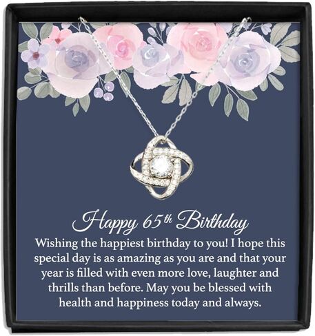 Coveted Goods 65th Birthday Gift for Women, Sterling Silver Necklace for 65 Year Old Woman’s Birthday, Sterling Silver, Cubic Zirconia in Kuwait