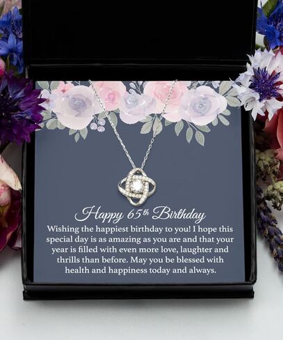 Coveted Goods 65th Birthday Gift for Women, Sterling Silver Necklace for 65 Year Old Woman’s Birthday, Sterling Silver, Cubic Zirconia in Kuwait