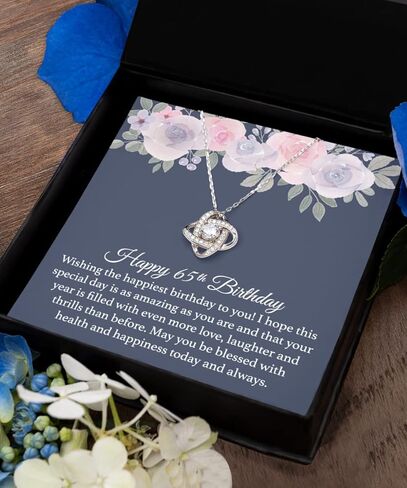 Coveted Goods 65th Birthday Gift for Women, Sterling Silver Necklace for 65 Year Old Woman’s Birthday, Sterling Silver, Cubic Zirconia in Kuwait