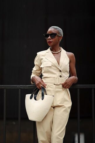 The Drop Women's Oat Milk One Sleeve Stretch Cotton Jacket by @signedblake in Saudi Arabia