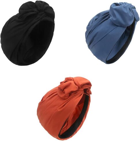 3 pcs Vintage French Female Turban Hat Fashion Bandana Headband Women's Soft Hair Cover Cap Ladies Head Wraps Muslim Headscarf Bonnet in Saudi Arabia