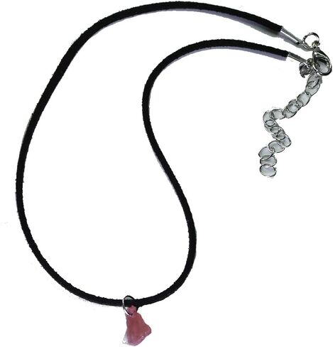 Super Tiny Pink Tourmaline Pendant Black Velvet 2mm Choker Necklace Raw Natural Crystal Gemstone Classic Sexy Rock Handmade Bohe Women Slim Dainty Accessories in Saudi Arabia